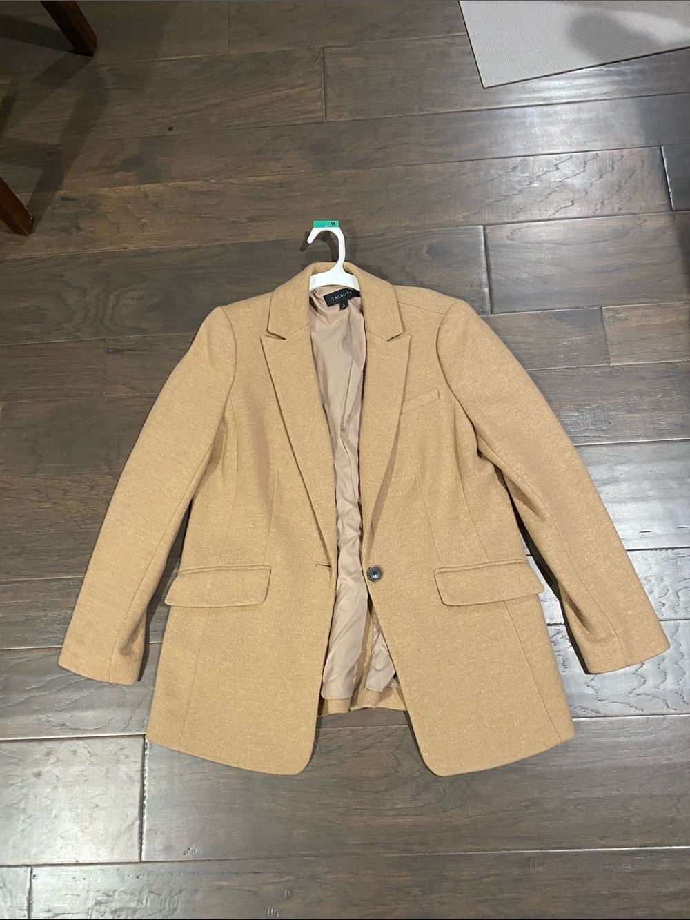 Talbots Women’s Tan Wool-Blend Single-Button Blazer